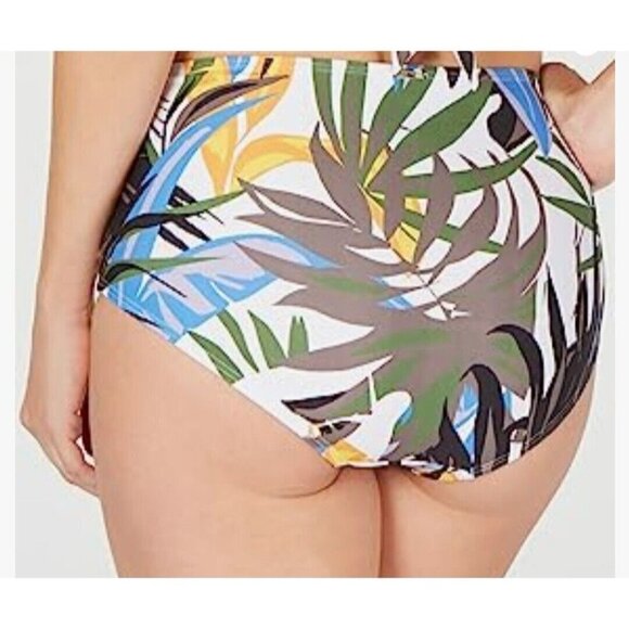 CALVIN Klein Standard Pleated High Waist Bikini Bottom. Size Small. NWT $58 - Picture 2 of 4